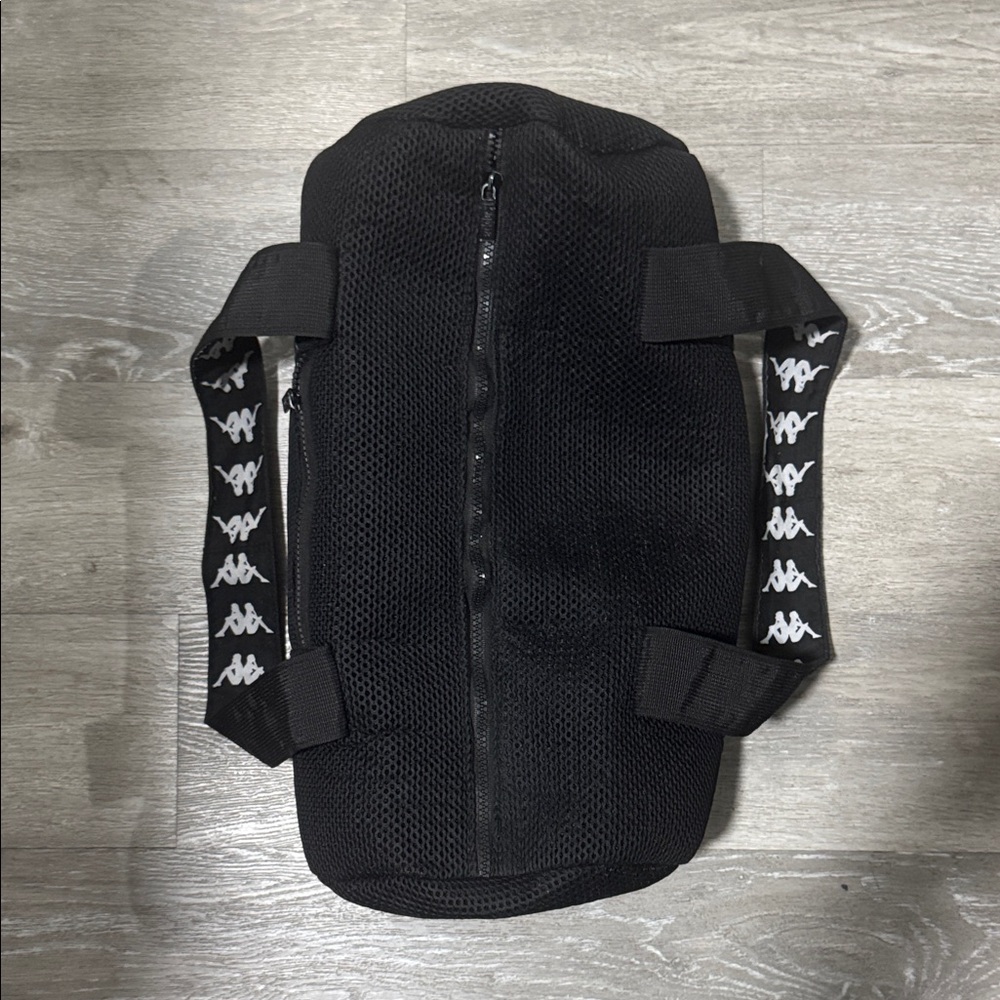 Kappa Black Mesh Backpack with Logo Straps
